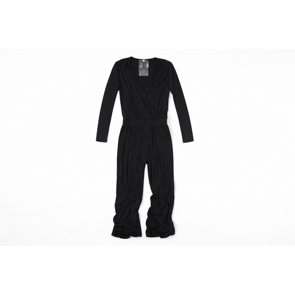 Young Fabulous & Broke Black Wrap Jumpsuit | Wide Leg Boho Long Sleeve S - Picture 2 of 4